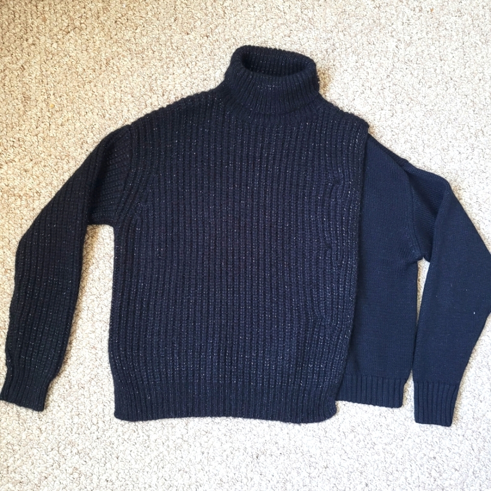 WeiWei Turtleneck Women Sweater. Mohair Wool Blend